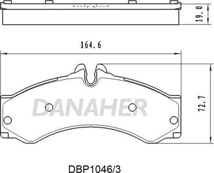 Danaher DBP1046/3 - Kit de plaquettes de frein, frein à disque cwaw.fr