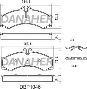 Danaher DBP1046 - Kit de plaquettes de frein, frein à disque cwaw.fr