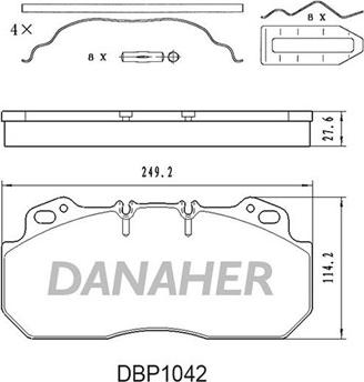 Danaher DBP1042 - Kit de plaquettes de frein, frein à disque cwaw.fr