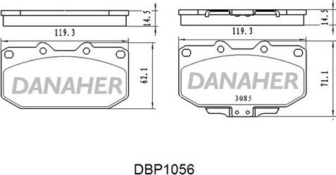 Danaher DBP1056 - Kit de plaquettes de frein, frein à disque cwaw.fr