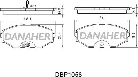 Danaher DBP1058 - Kit de plaquettes de frein, frein à disque cwaw.fr