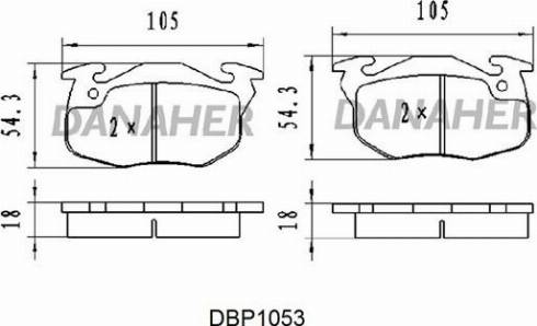 Danaher DBP1053 - Kit de plaquettes de frein, frein à disque cwaw.fr