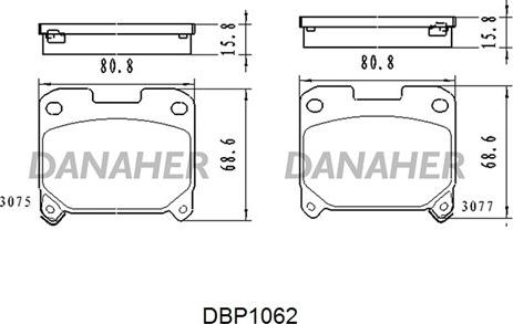 Danaher DBP1062 - Kit de plaquettes de frein, frein à disque cwaw.fr