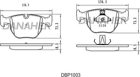 Danaher DBP1003 - Kit de plaquettes de frein, frein à disque cwaw.fr