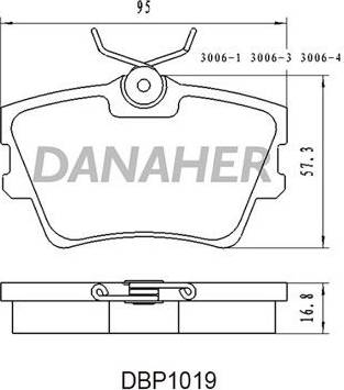 Danaher DBP1019 - Kit de plaquettes de frein, frein à disque cwaw.fr