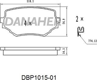 Danaher DBP1015-01 - Kit de plaquettes de frein, frein à disque cwaw.fr