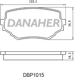 Danaher DBP1015 - Kit de plaquettes de frein, frein à disque cwaw.fr