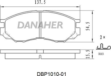 Danaher DBP1010-01 - Kit de plaquettes de frein, frein à disque cwaw.fr