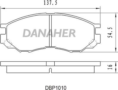 Danaher DBP1010 - Kit de plaquettes de frein, frein à disque cwaw.fr