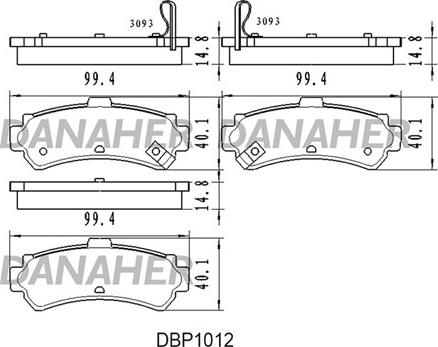 Danaher DBP1012 - Kit de plaquettes de frein, frein à disque cwaw.fr