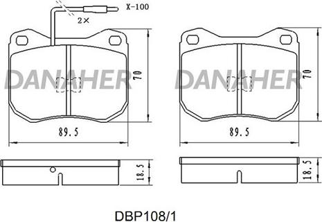 Danaher DBP108/1 - Kit de plaquettes de frein, frein à disque cwaw.fr