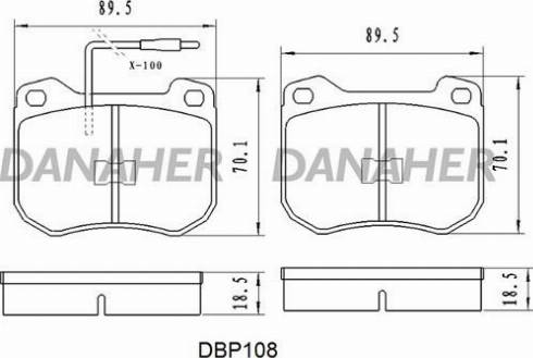 Danaher DBP108 - Kit de plaquettes de frein, frein à disque cwaw.fr