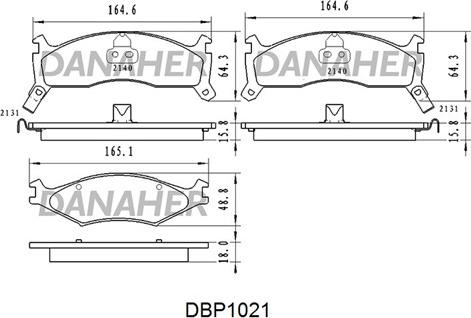 Danaher DBP1021 - Kit de plaquettes de frein, frein à disque cwaw.fr