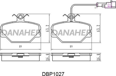 Danaher DBP1027 - Kit de plaquettes de frein, frein à disque cwaw.fr