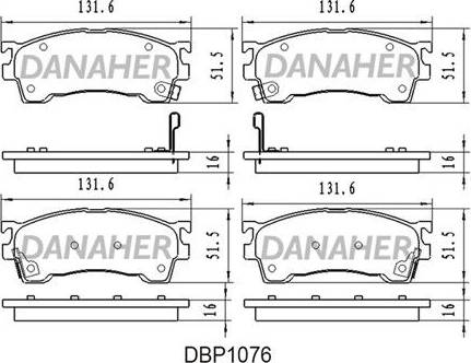 Danaher DBP1076 - Kit de plaquettes de frein, frein à disque cwaw.fr