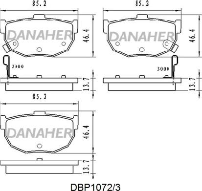 Danaher DBP1072/3 - Kit de plaquettes de frein, frein à disque cwaw.fr