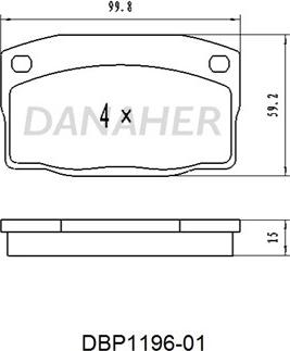 Danaher DBP1196-01 - Kit de plaquettes de frein, frein à disque cwaw.fr