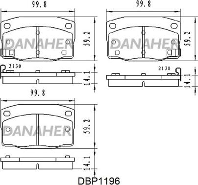 Danaher DBP1196 - Kit de plaquettes de frein, frein à disque cwaw.fr