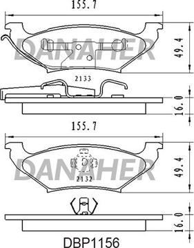 Danaher DBP1156 - Kit de plaquettes de frein, frein à disque cwaw.fr