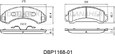 Danaher DBP1168-01 - Kit de plaquettes de frein, frein à disque cwaw.fr