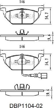 Danaher DBP1104-02 - Kit de plaquettes de frein, frein à disque cwaw.fr