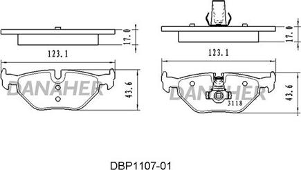 Danaher DBP1107-01 - Kit de plaquettes de frein, frein à disque cwaw.fr