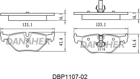 Danaher DBP1107-02 - Kit de plaquettes de frein, frein à disque cwaw.fr