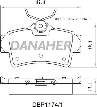 Danaher DBP1174/1 - Kit de plaquettes de frein, frein à disque cwaw.fr