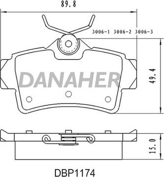 Danaher DBP1174 - Kit de plaquettes de frein, frein à disque cwaw.fr