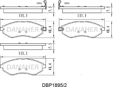 Danaher DBP1895/2 - Kit de plaquettes de frein, frein à disque cwaw.fr