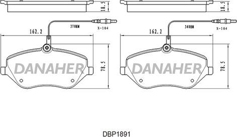 Danaher DBP1891 - Kit de plaquettes de frein, frein à disque cwaw.fr