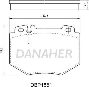 Danaher DBP1851 - Kit de plaquettes de frein, frein à disque cwaw.fr