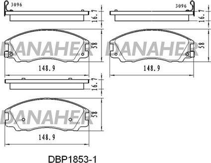 Danaher DBP1853/1 - Kit de plaquettes de frein, frein à disque cwaw.fr