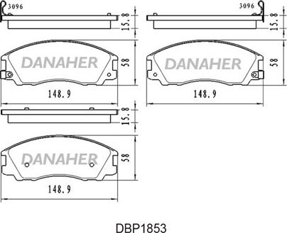 Danaher DBP1853 - Kit de plaquettes de frein, frein à disque cwaw.fr