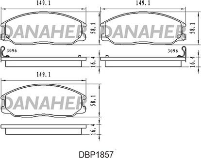 Danaher DBP1857 - Kit de plaquettes de frein, frein à disque cwaw.fr