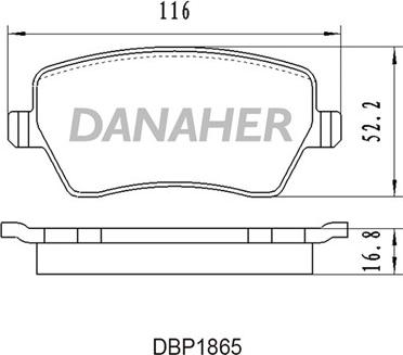 Danaher DBP1865 - Kit de plaquettes de frein, frein à disque cwaw.fr