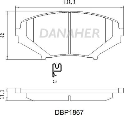 Danaher DBP1867 - Kit de plaquettes de frein, frein à disque cwaw.fr