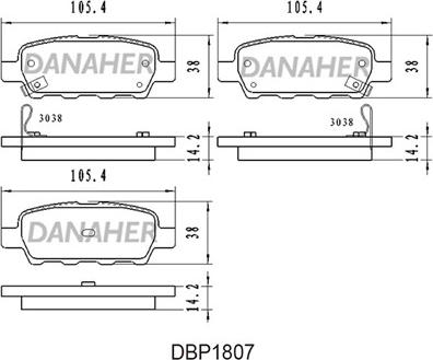 Danaher DBP1807 - Kit de plaquettes de frein, frein à disque cwaw.fr