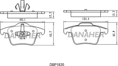 Danaher DBP1835 - Kit de plaquettes de frein, frein à disque cwaw.fr