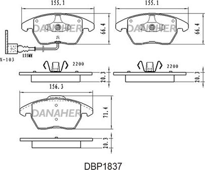 Danaher DBP1837 - Kit de plaquettes de frein, frein à disque cwaw.fr