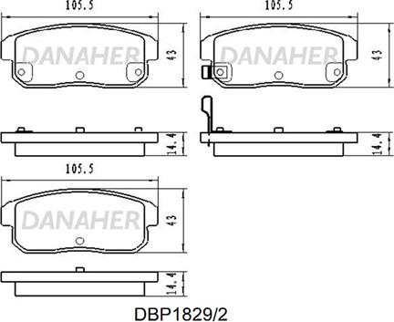 Danaher DBP1829/2 - Kit de plaquettes de frein, frein à disque cwaw.fr