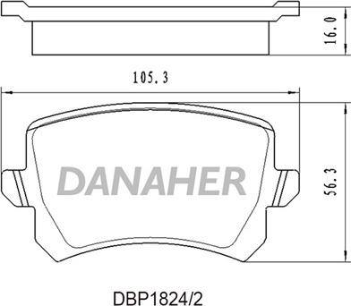 Danaher DBP1824/2 - Kit de plaquettes de frein, frein à disque cwaw.fr