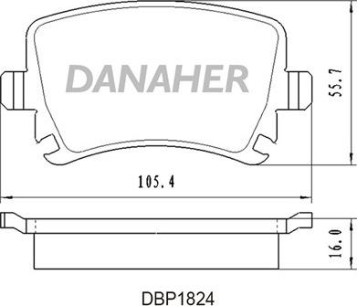 Danaher DBP1824 - Kit de plaquettes de frein, frein à disque cwaw.fr