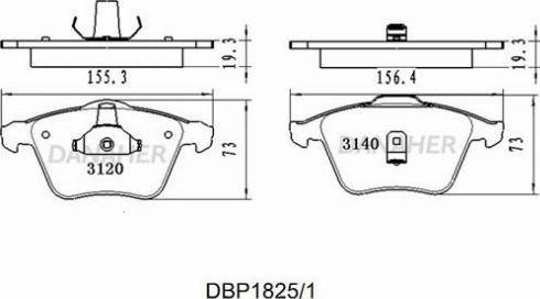 Danaher DBP1825/1 - Kit de plaquettes de frein, frein à disque cwaw.fr