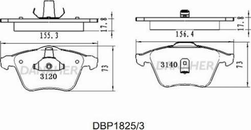 Danaher DBP1825/3 - Kit de plaquettes de frein, frein à disque cwaw.fr