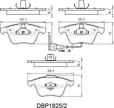 Danaher DBP1825/2 - Kit de plaquettes de frein, frein à disque cwaw.fr