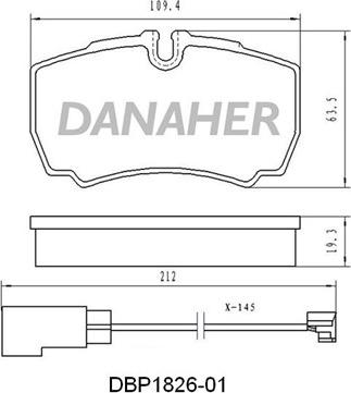 Danaher DBP1826-01 - Kit de plaquettes de frein, frein à disque cwaw.fr