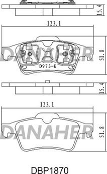 Danaher DBP1870 - Kit de plaquettes de frein, frein à disque cwaw.fr