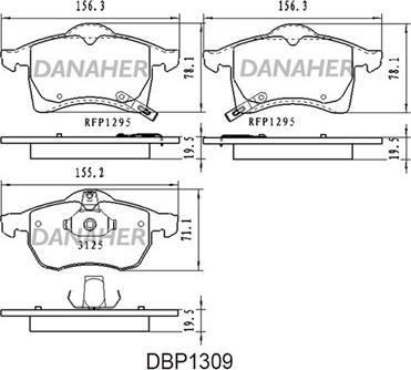 Danaher DBP1309 - Kit de plaquettes de frein, frein à disque cwaw.fr