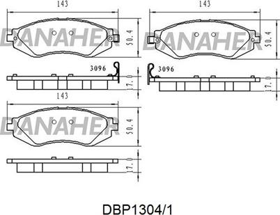 Danaher DBP1304/1 - Kit de plaquettes de frein, frein à disque cwaw.fr